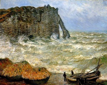 Etretat Rough Sea Claude Monet Oil Paintings